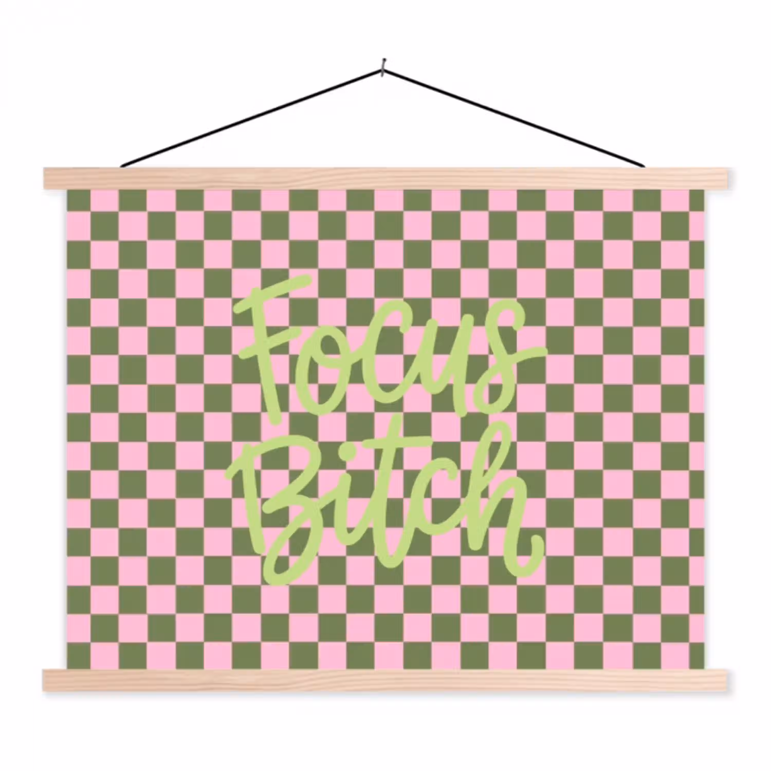 Focus - Vakken - Roze textielposter latten blank klein -3d