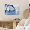 Dorp - Rotswand - Roeiboot - Water PET vilt klein -sfeer3