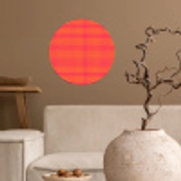 Modern - Stippen - Oranje Wandcirkel behangsticker klein 186 -sfeer1