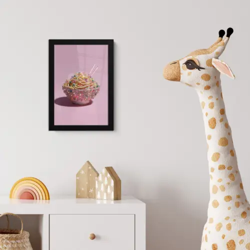 Noodles - Edelstenen - Stokjes - Roze fotolijst zwart zonder passe partout klein -usfeer4_kinderkamer