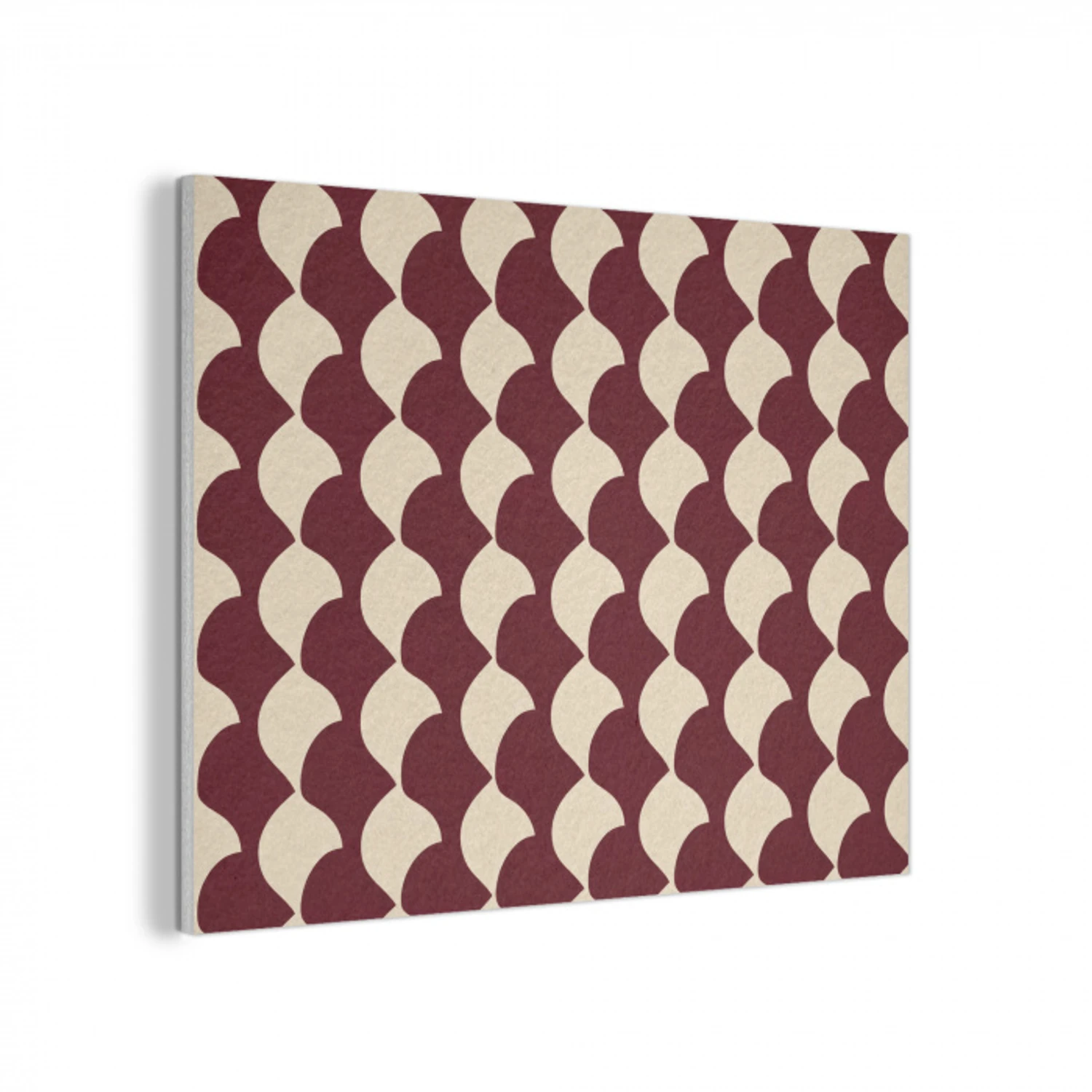 Rood - Tegelpatroon - Crème PET vilt klein 837 -3d