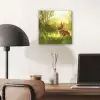 Konijn - Zonlicht - Bos aluminium wit klein -sfeer5