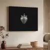 Aardbei - Zaadstructuur - Realistisch Textielframe zwart klein -sfeer3