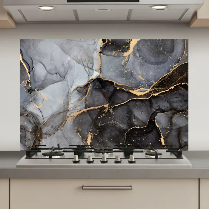 Marmer - Abstract - Goud - Grijs keuken achterwand spatscherm klein -3d_website
