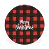 Geruit - Rood - Tekst - Christmas Wandcirkel aluminium klein -3d