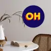 Blauw - Geel - OH - Schaduw Wandcirkel behangsticker klein -sfeer3