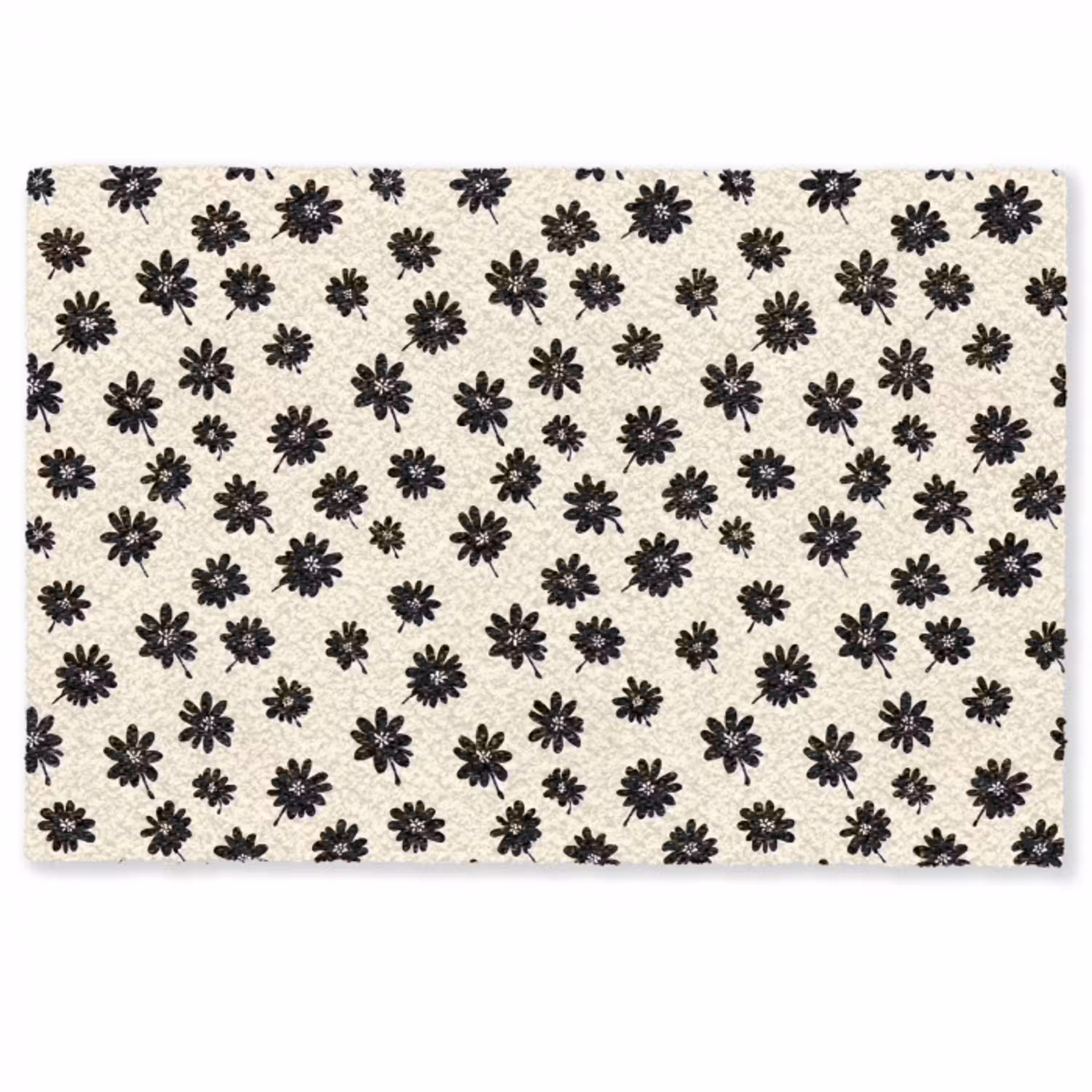 Madeliefjes - Grafisch - Zwart - Beige Deurmat klein 898 -zkaufland3d