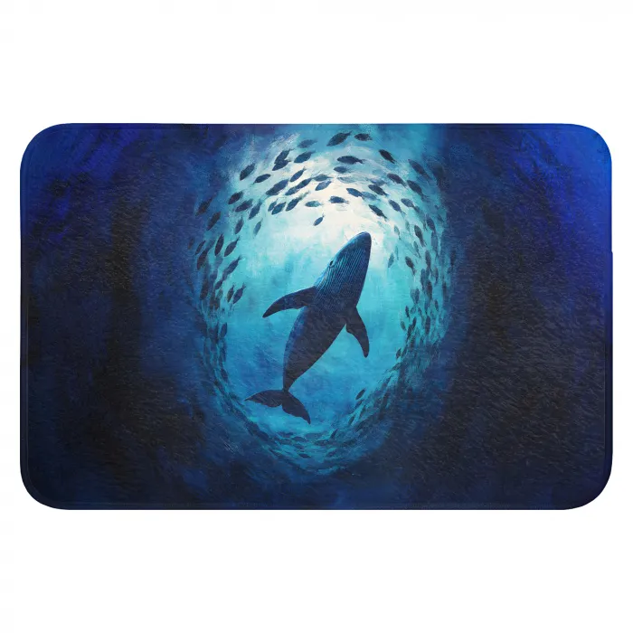 Walvis - Vissen - Donkerblauw WCmat klein -3d