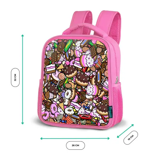 Zoete Snoepwereld Kinderrugzak - Roze middel -productfoto_formaten