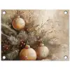 Kerst - Kerstballen - Beige - Goud tuinposter los doek klein -3d