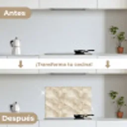 Lichtbeige - Onyx - Subtiel keuken achterwand spatscherm klein 900 -voor_na_ES