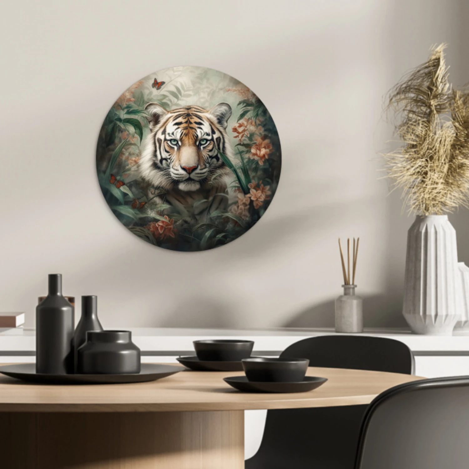 Blik van de Tijger KitchenYeah - Keuken - Wandcirkel Forex klein -sfeer2