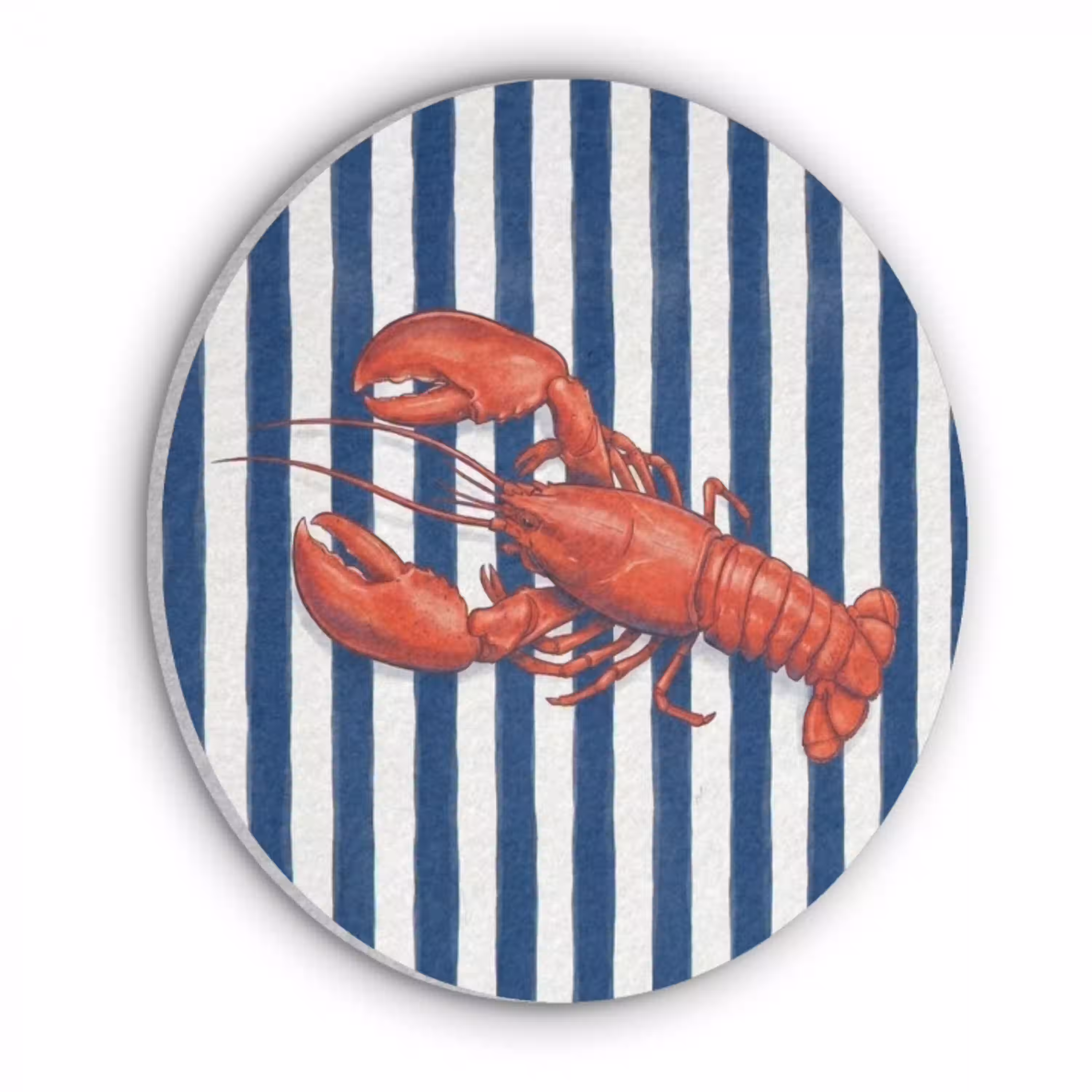 Schaaldier - Kreeft - Marine - Illustratie - Rood Akoestische PET Vilt - Rond klein -3d