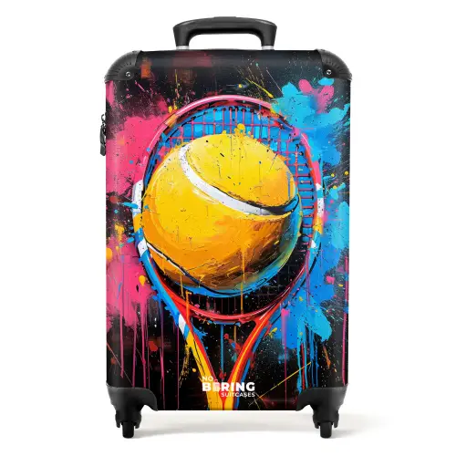 Graffiti tennis racket met bal NBS - Handbagage koffer - Kinderen Unisex middel -productfoto_recht