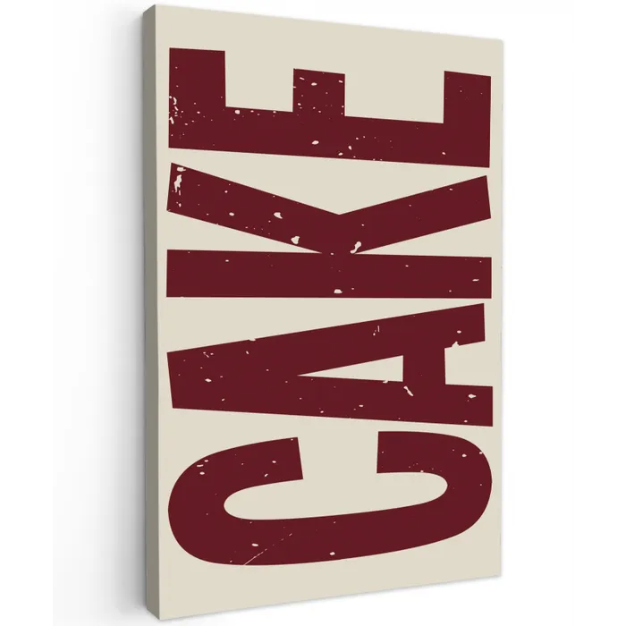 Red - Cake - Decoratie - Eten canvas 2cm klein -z3d