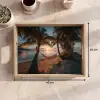 Palmbomen - Hangmat - Strand - Zonsondergang Dienblad Rechthoek middel -USP_Formaat