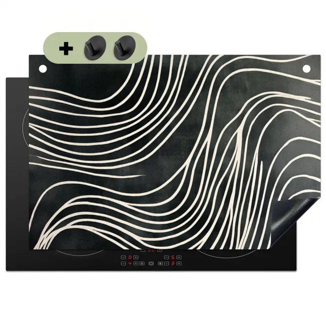 Lijnen - Patroon - Abstract - Wit Inductie beschemer met haakjes klein -3d