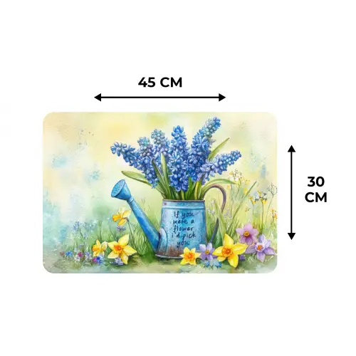 Lavendelbloemen - Quote - Gieter Placemat vinyl groot -specs