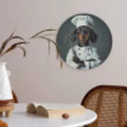 Hond - Garde - Kok Akoestische PET Vilt - Rond klein -sfeer3
