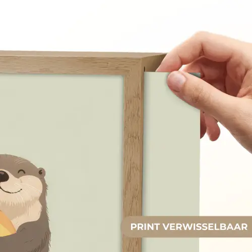 Otter - Strandbal - Kleurrijk Light Box met batterij (Wandlamp kind) middel -USP_websiteprintNL