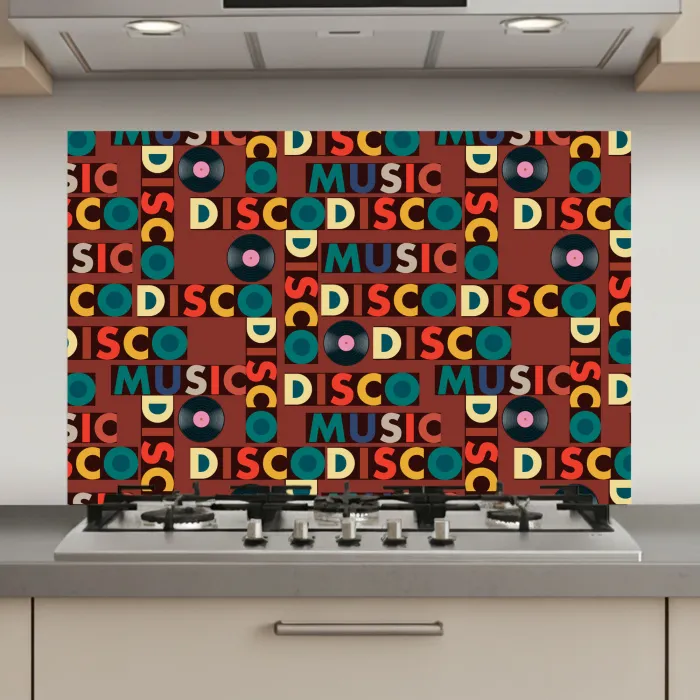 Bruin - Retro - Disco - Patroon keuken achterwand spatscherm klein 900 -3d_website