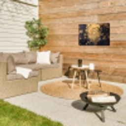Bloemen - Takken - Goud - Sierlijk Tuinposter op houten frame 2 cm dik klein -sfeer2