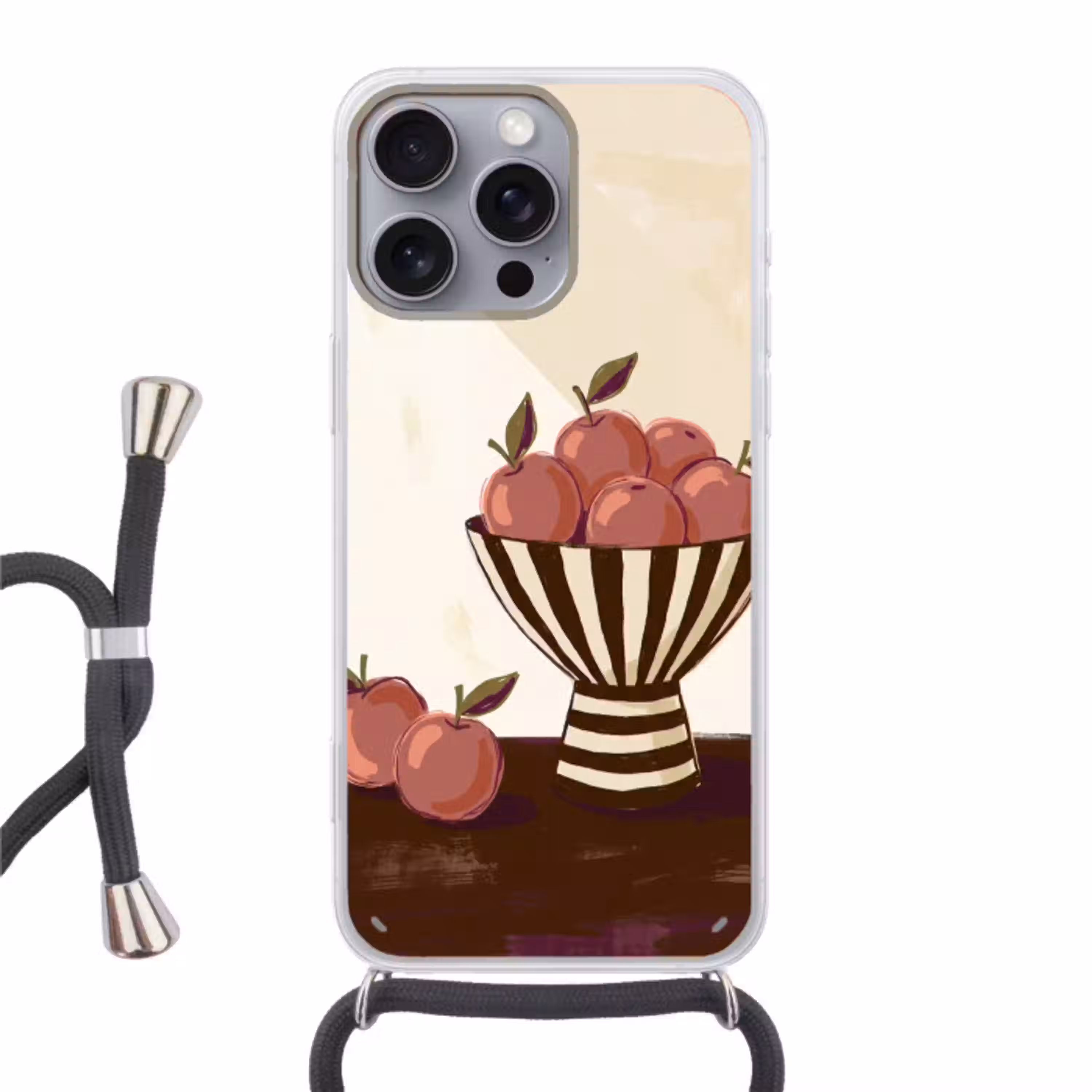 Eten - Schaal - Stilleven - Modern - Rood Hoesje iPhone 16 Pro Max met koord klein -3d