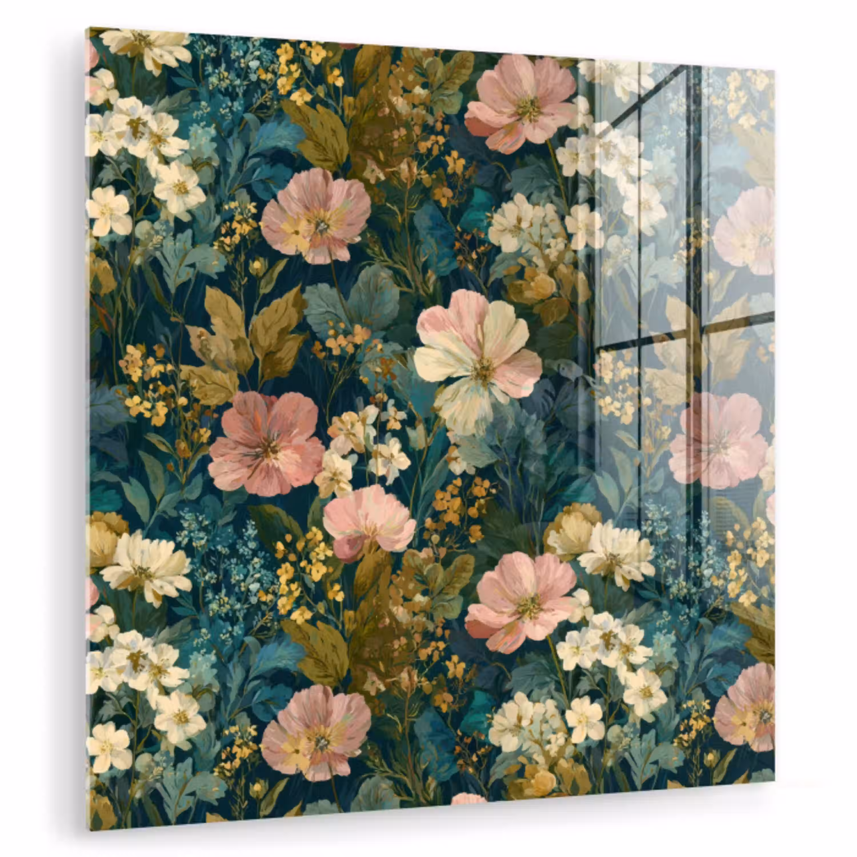 Wilde bloemen - Botanisch - Patroon - Roze - Romantisch plexiglas 5mm klein 11 -zzzproduct_nieuw