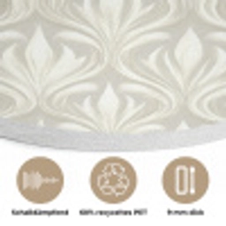 Barok - Patroon - Beige Akoestische PET Vilt - Rond klein 838 -closeup_DE