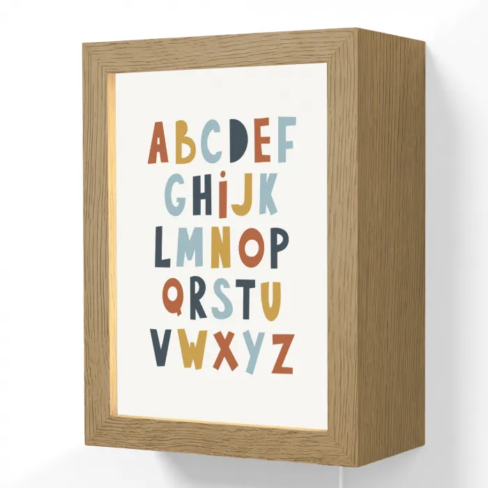 Educatief - Alfabet leren - Jongens - Letters Light Box met kabel (Wandlamp kind) klein -3d