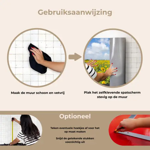 Zonnebloemen - Bloemen - Wolken - Natuur - Geel - Landschap keuken achterwand spatscherm klein -gebruiksaanwijzing_NL