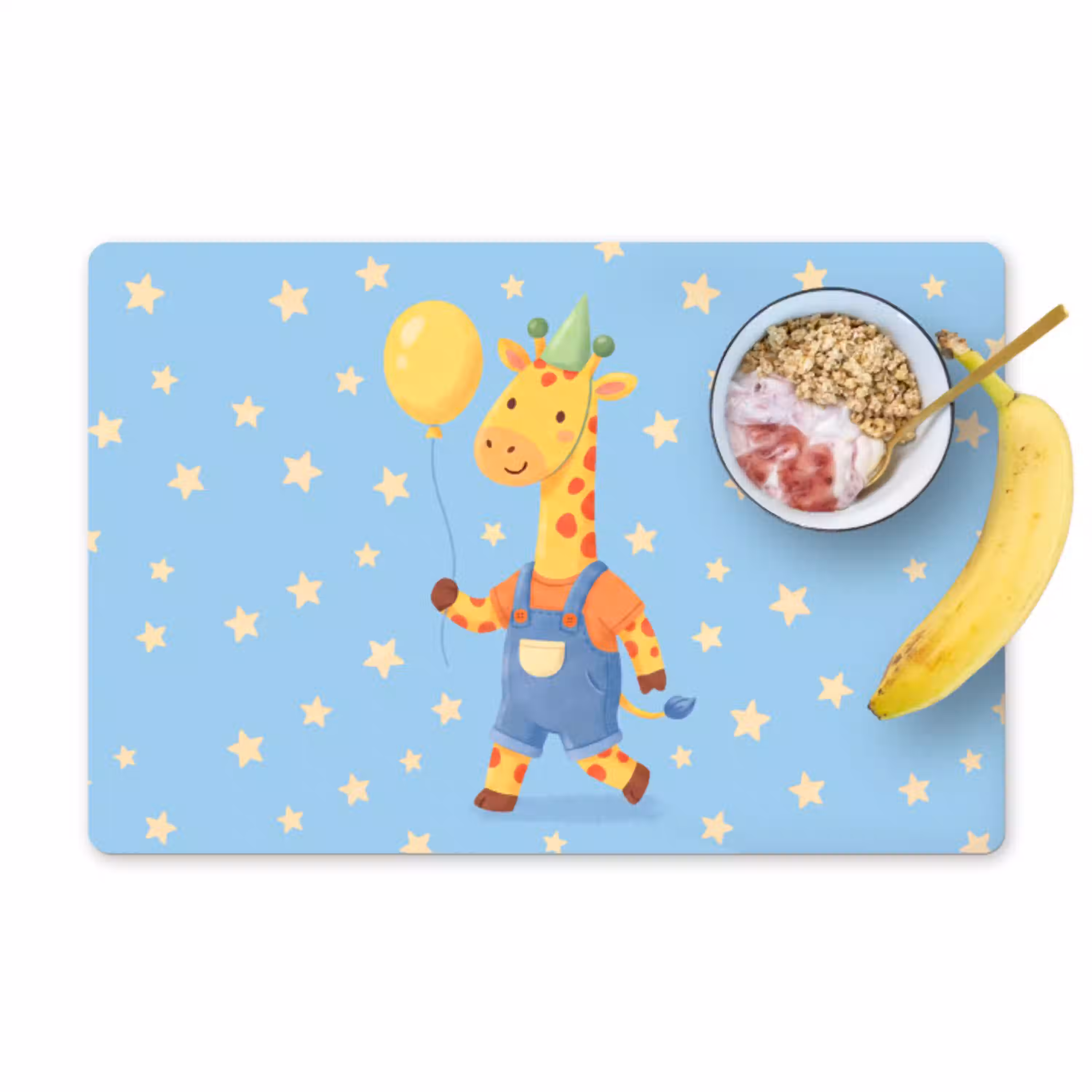 Dieren - Giraffe - Ballon - Feest - Kinderkamer Placemat vinyl groot -zzzproduct_Kitchenyeah-website