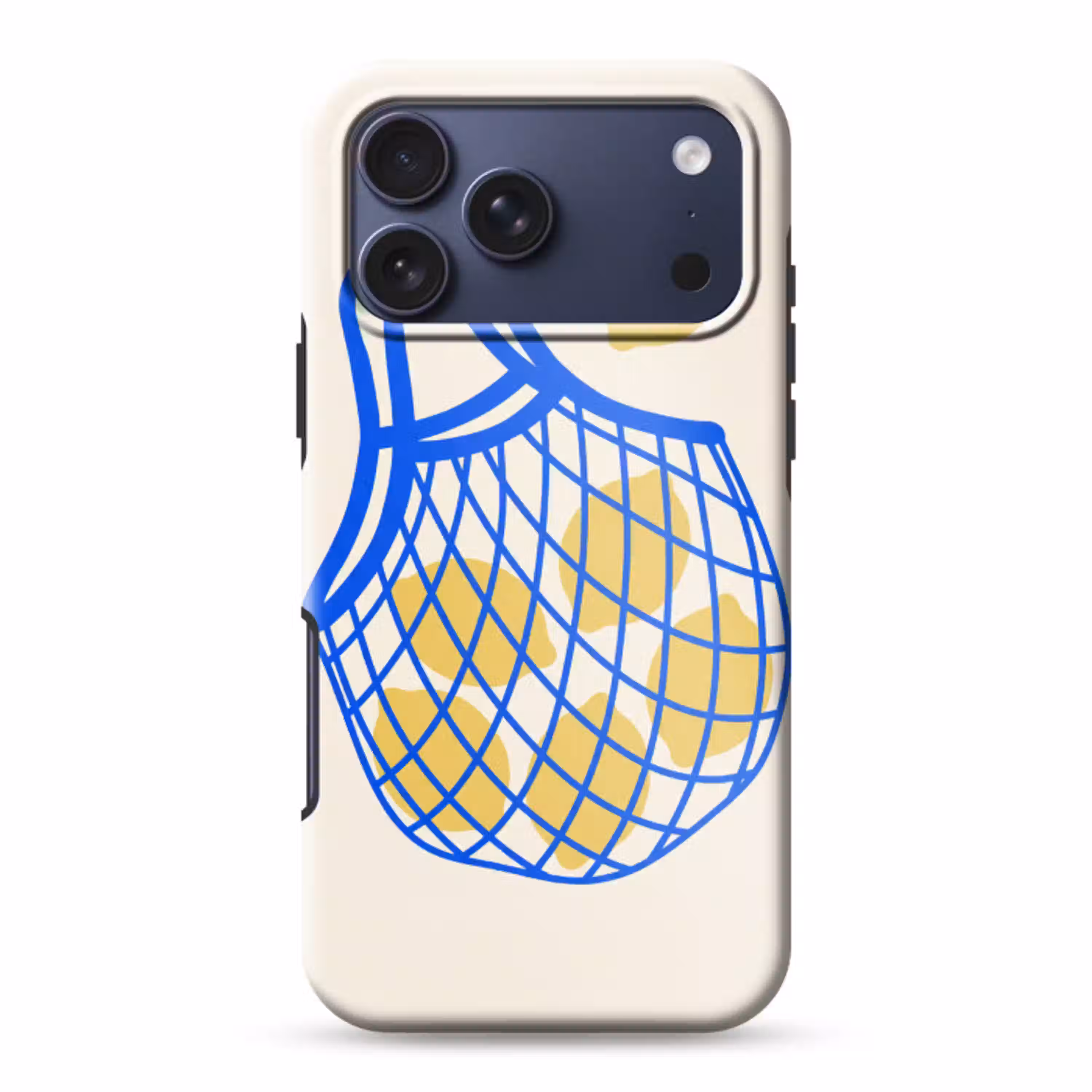 Eten - Citroen - Boodschappen - Abstract - Geel - Blauw Toughcase MagSafe Apple iPhone 17 Pro Max klein -3d