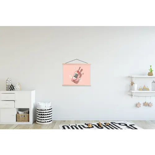 Theaterzaal - Mist - Spotlights - Zwart textielposter latten blank klein -kinderkamer