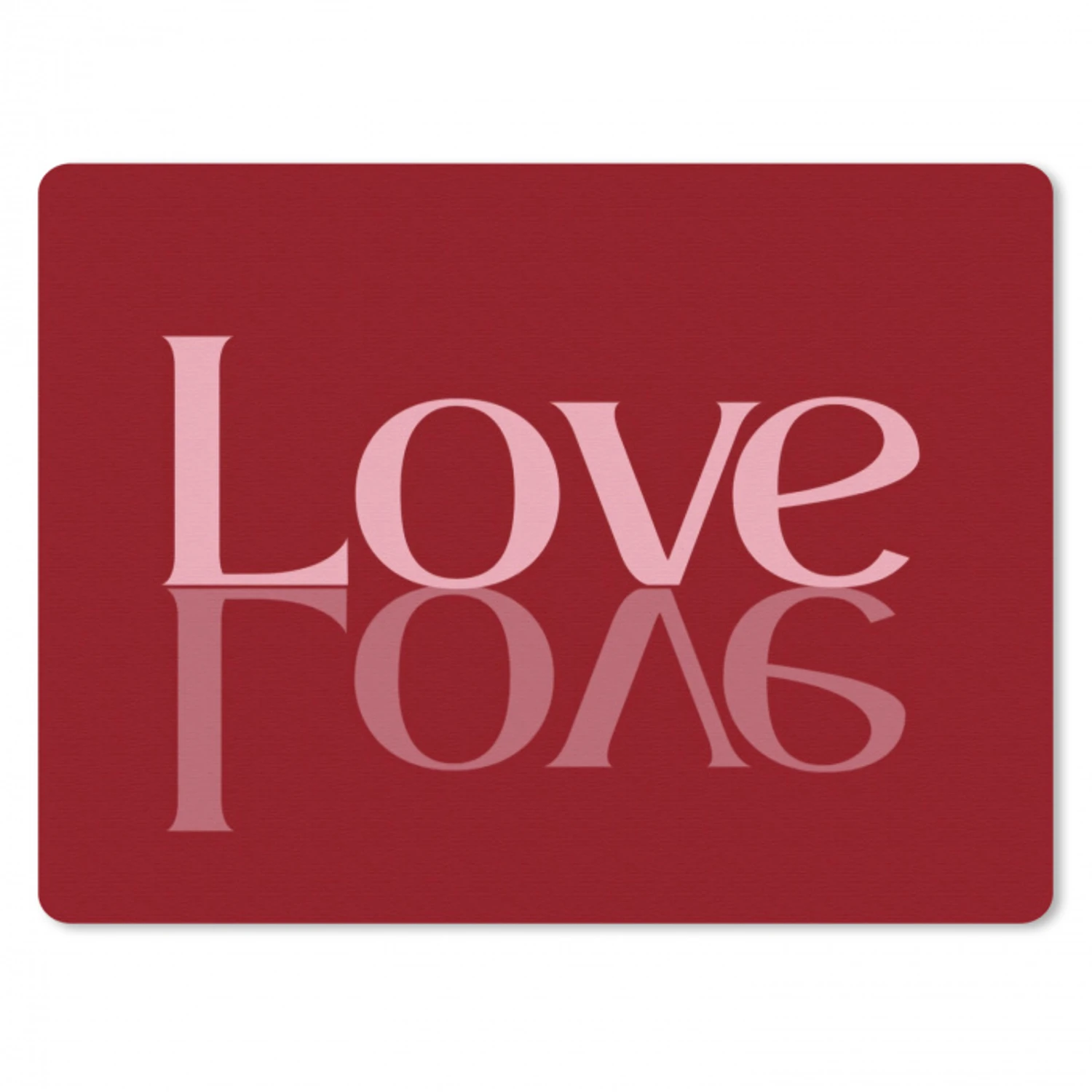 Love - Spiegeling - Rood muismat rubber klein -3d