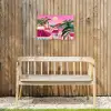 Stad - Roze - Palmbomen Tuinposter op houten frame 2 cm dik klein -sfeer4