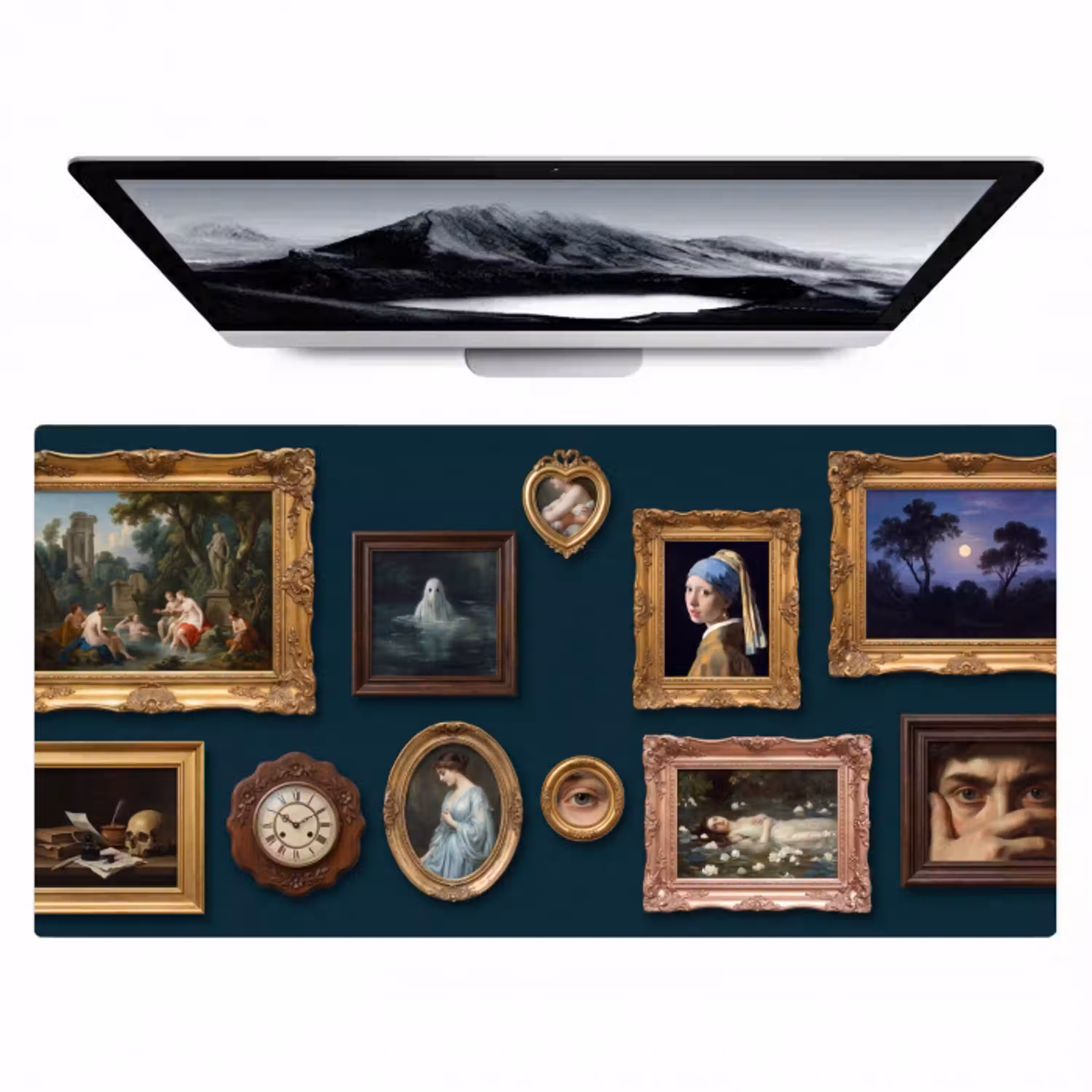Kunst - Schilderijen - Decoratie - Klassiek - Groen Muismat XXL klein -zzz3d