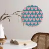 Retro - Hartjes - Patroon Wandcirkel plexiglas klein 852 -sfeer4
