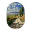 Mensen - Wandelen - Zandpad - Velden Wandcirkel Ovaal Forex klein -3d