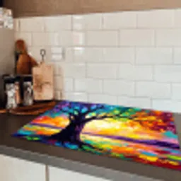 Boom - Landschap - Natuur - Abstract - Kleurrijk Inductie beschermer vinyl 3mm klein -sfeer3
