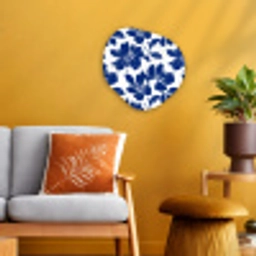 Floraal - Modern - Blauw Wandcirkel Organisch Forex 3mm klein 629 -sfeer4