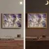 Goud - Paars - Marmer Light Box met batterij (Wandlamp) middel -sfeer3