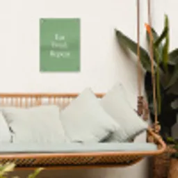 Eten - Drinken - Tekst - Mintgroen tuinposter los doek klein -sfeer7