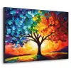 Boom - Kunst - Natuur - Zonsondergang Textielframe zwart klein -3d