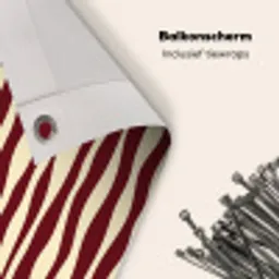 Golven - Rood - Patroon - Crème Balkonbeschermer Duitsland klein 596 -closeup_NL