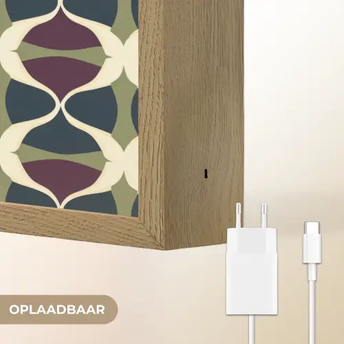 Abstract - Retro - Kleurrijk Light Box met batterij (Wandlamp) middel 907 -USP_websiteoplaadbaarNL