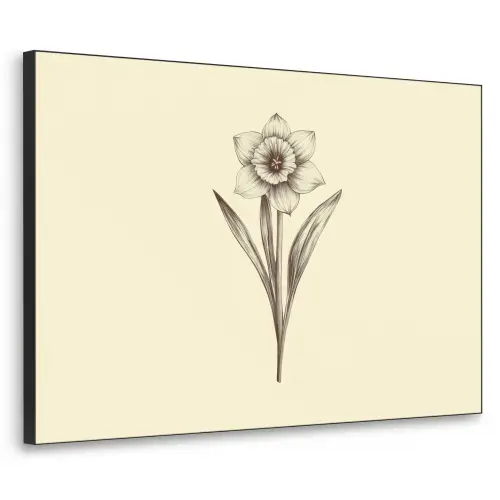 Zwart - Narcis - Illustratie Textielframe zwart klein -3d