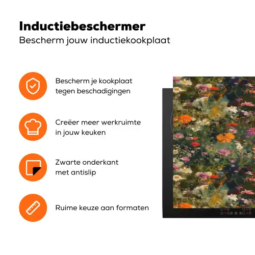 Bloemenveld - Kleuren - Verf Inductie beschermer vinyl 3mm klein 276 -zzzzzzz-td-ups