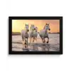Paarden - Zon - Zee - Strand - Dieren fotolijst zwart zonder passe partout klein -3d