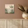 Tropisch landschap - palmbomen - Bloemen - Roze lucht aluminium wit klein -sfeer4